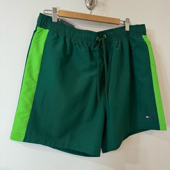 Tommy Hilfiger NWT Green Swim Trunks 5in inseam Size XL - Picture 1 of 12